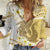 Gold Hawaii Shark Tattoo Women Casual Shirt Frangipani With Polynesian Pastel Version