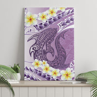 Purple Hawaii Shark Tattoo Canvas Wall Art Frangipani With Polynesian Pastel Version