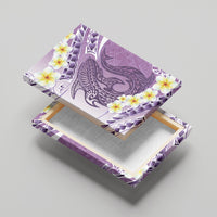Purple Hawaii Shark Tattoo Canvas Wall Art Frangipani With Polynesian Pastel Version