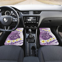 Purple Hawaii Shark Tattoo Car Mats Frangipani With Polynesian Pastel Version