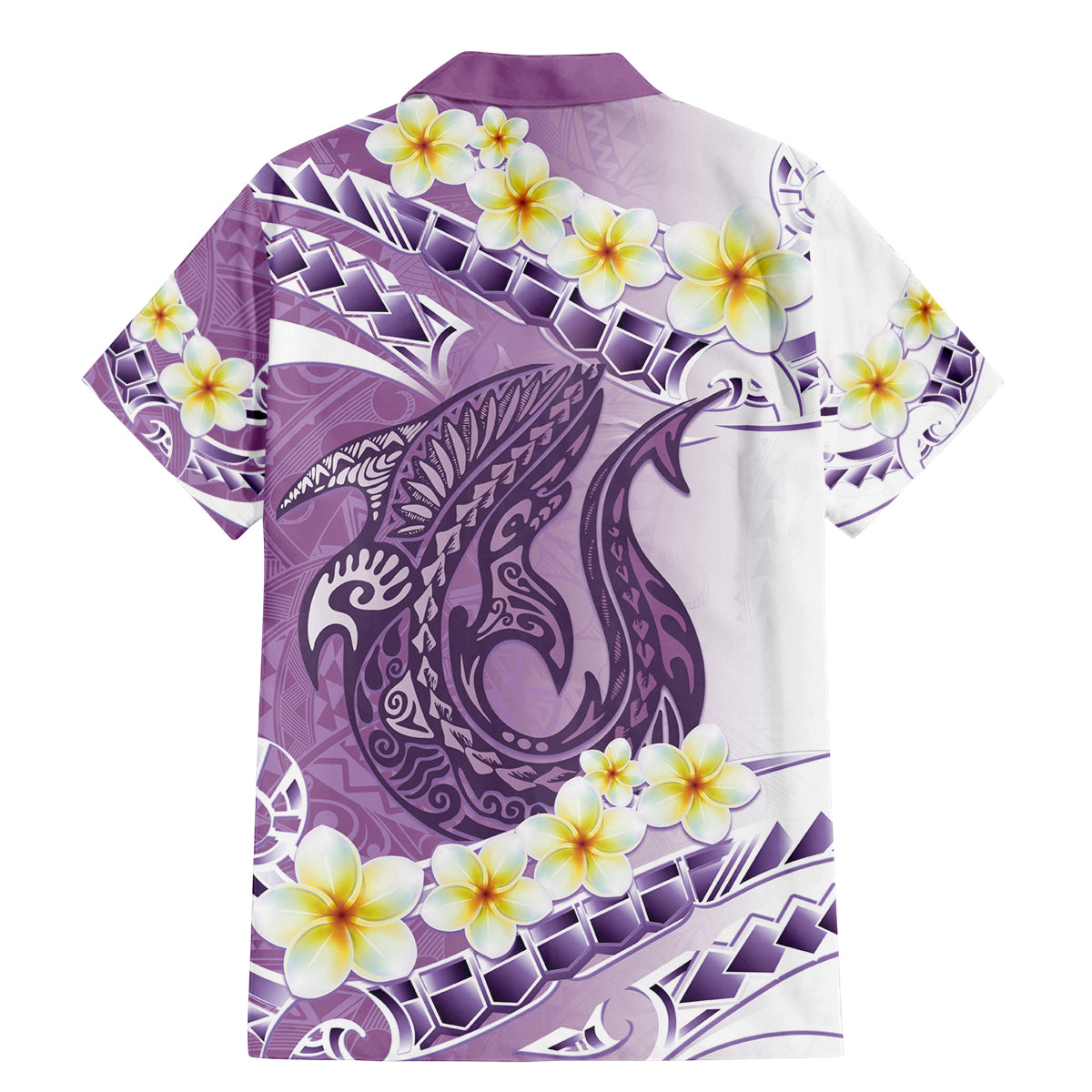 Purple Hawaii Shark Tattoo Family Matching Mermaid Dress and Hawaiian Shirt Frangipani With Polynesian Pastel Version