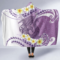 Purple Hawaii Shark Tattoo Hooded Blanket Frangipani With Polynesian Pastel Version LT14 - Polynesian Pride