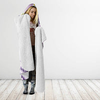 Purple Hawaii Shark Tattoo Hooded Blanket Frangipani With Polynesian Pastel Version LT14 - Polynesian Pride