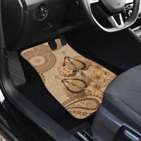 Brown Bula Fiji Car Mats Fijian Dance Fan Tapa Cloth Pattern