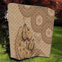 Brown Bula Fiji Quilt Fijian Dance Fan Tapa Cloth Pattern