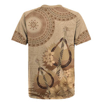 Brown Bula Fiji Rugby Jersey Fijian Dance Fan Tapa Cloth Pattern LT14 - Polynesian Pride