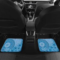 Blue Bula Fiji Car Mats Fijian Dance Fan Tapa Cloth Pattern
