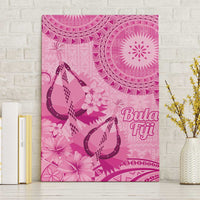 Pink Bula Fiji Canvas Wall Art Fijian Dance Fan Tapa Cloth Pattern LT14 Without Frame Pink - Polynesian Pride