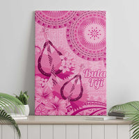 Pink Bula Fiji Canvas Wall Art Fijian Dance Fan Tapa Cloth Pattern LT14 - Polynesian Pride