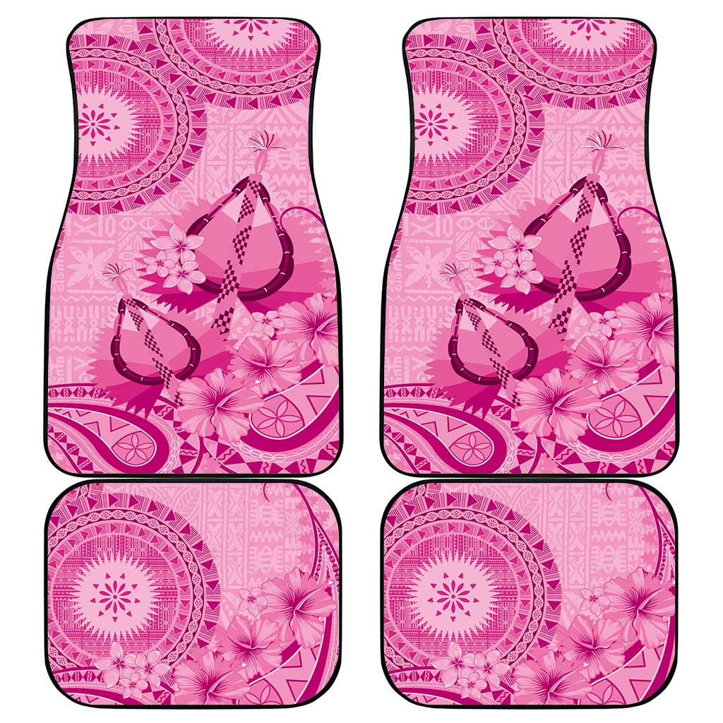 Pink Bula Fiji Car Mats Fijian Dance Fan Tapa Cloth Pattern