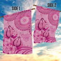 Pink Bula Fiji Garden Flag Fijian Dance Fan Tapa Cloth Pattern LT14 - Polynesian Pride