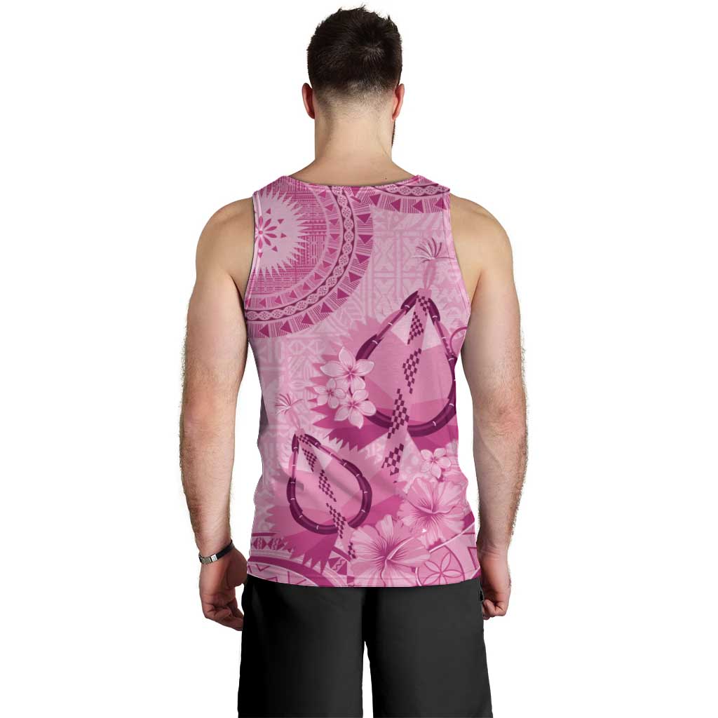 Pink Bula Fiji Men Tank Top Fijian Dance Fan Tapa Cloth Pattern