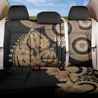 Black Bula Fiji Back Car Seat Cover Fijian Dance Fan Tapa Cloth Pattern
