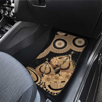 Black Bula Fiji Car Mats Fijian Dance Fan Tapa Cloth Pattern
