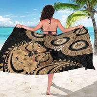 Black Bula Fiji Sarong Fijian Dance Fan Tapa Cloth Pattern