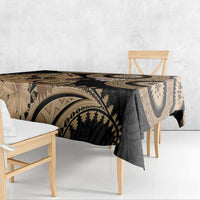 Black Bula Fiji Tablecloth Fijian Dance Fan Tapa Cloth Pattern