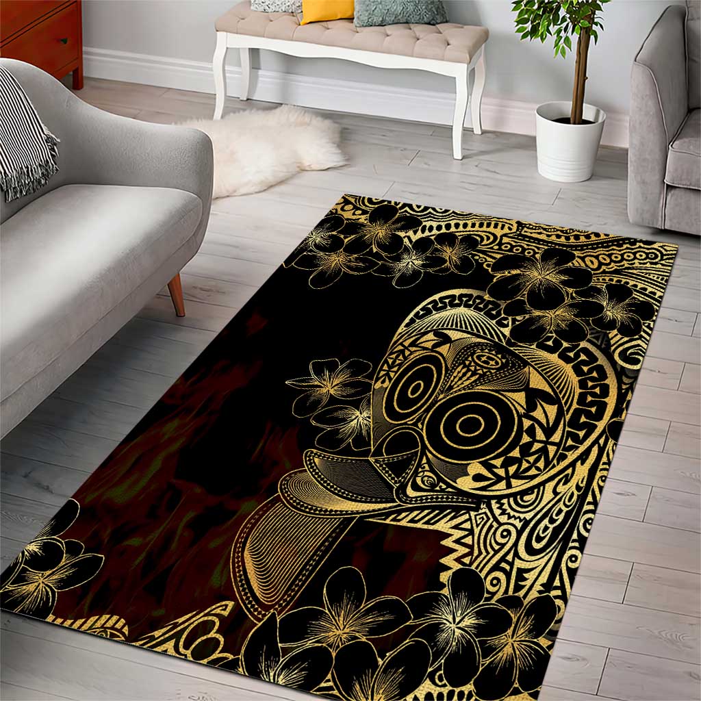 Frangipani Festival Rabaul Area Rug PNG Tribal Baining Mask Tattoo - Polynesian Pride