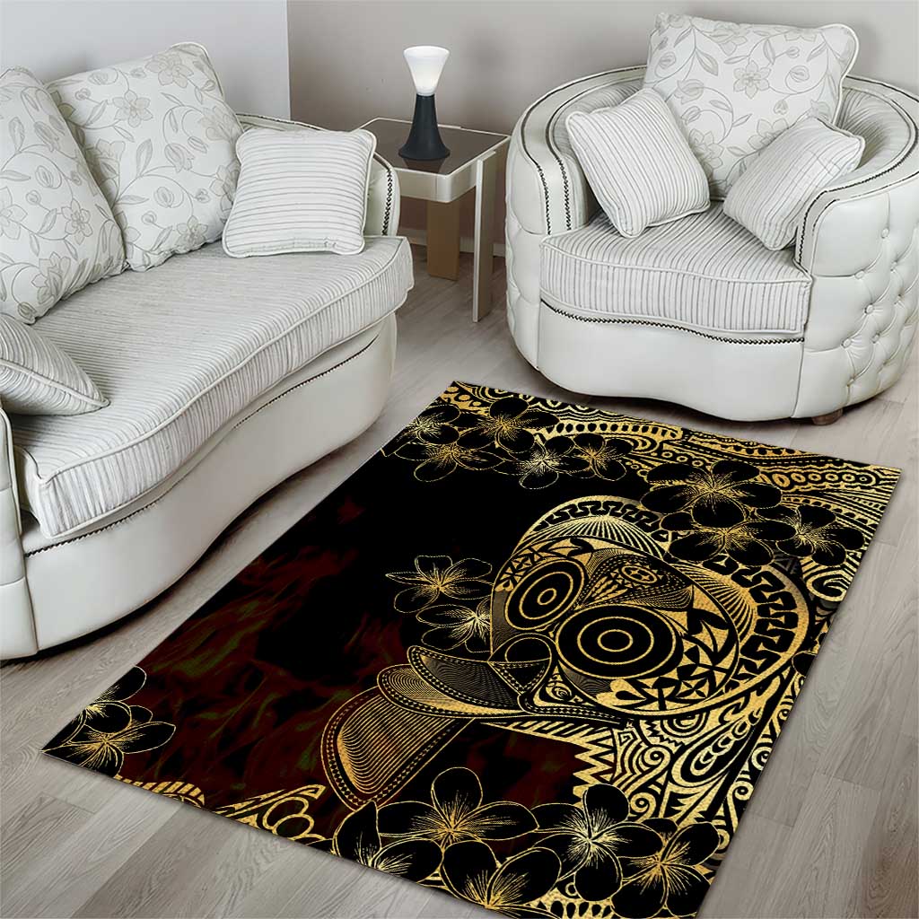 Frangipani Festival Rabaul Area Rug PNG Tribal Baining Mask Tattoo - Polynesian Pride