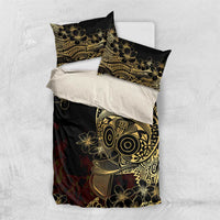 Frangipani Festival Rabaul Bedding Set PNG Tribal Baining Mask Tattoo - Polynesian Pride