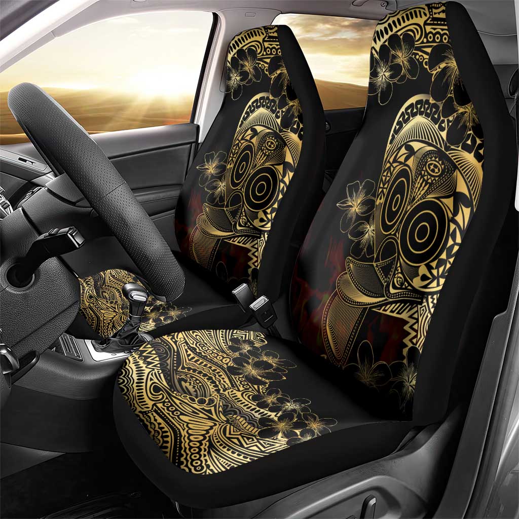 Frangipani Festival Rabaul Car Seat Cover PNG Tribal Baining Mask Tattoo - Polynesian Pride