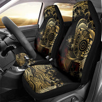 Frangipani Festival Rabaul Car Seat Cover PNG Tribal Baining Mask Tattoo - Polynesian Pride