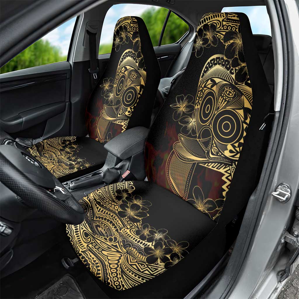 Frangipani Festival Rabaul Car Seat Cover PNG Tribal Baining Mask Tattoo - Polynesian Pride