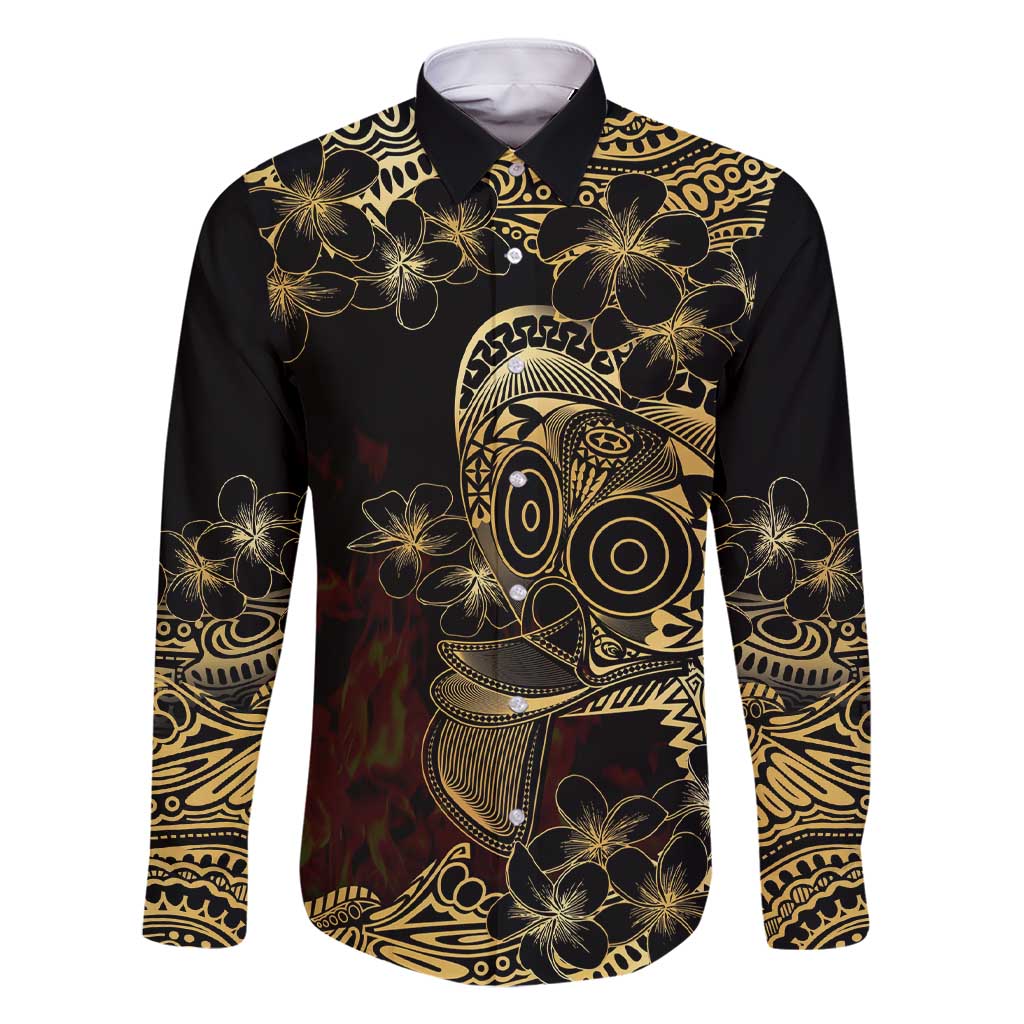 Frangipani Festival Rabaul Family Matching Short Sleeve Bodycon Dress and Hawaiian Shirt PNG Tribal Baining Mask Tattoo - Polynesian Pride