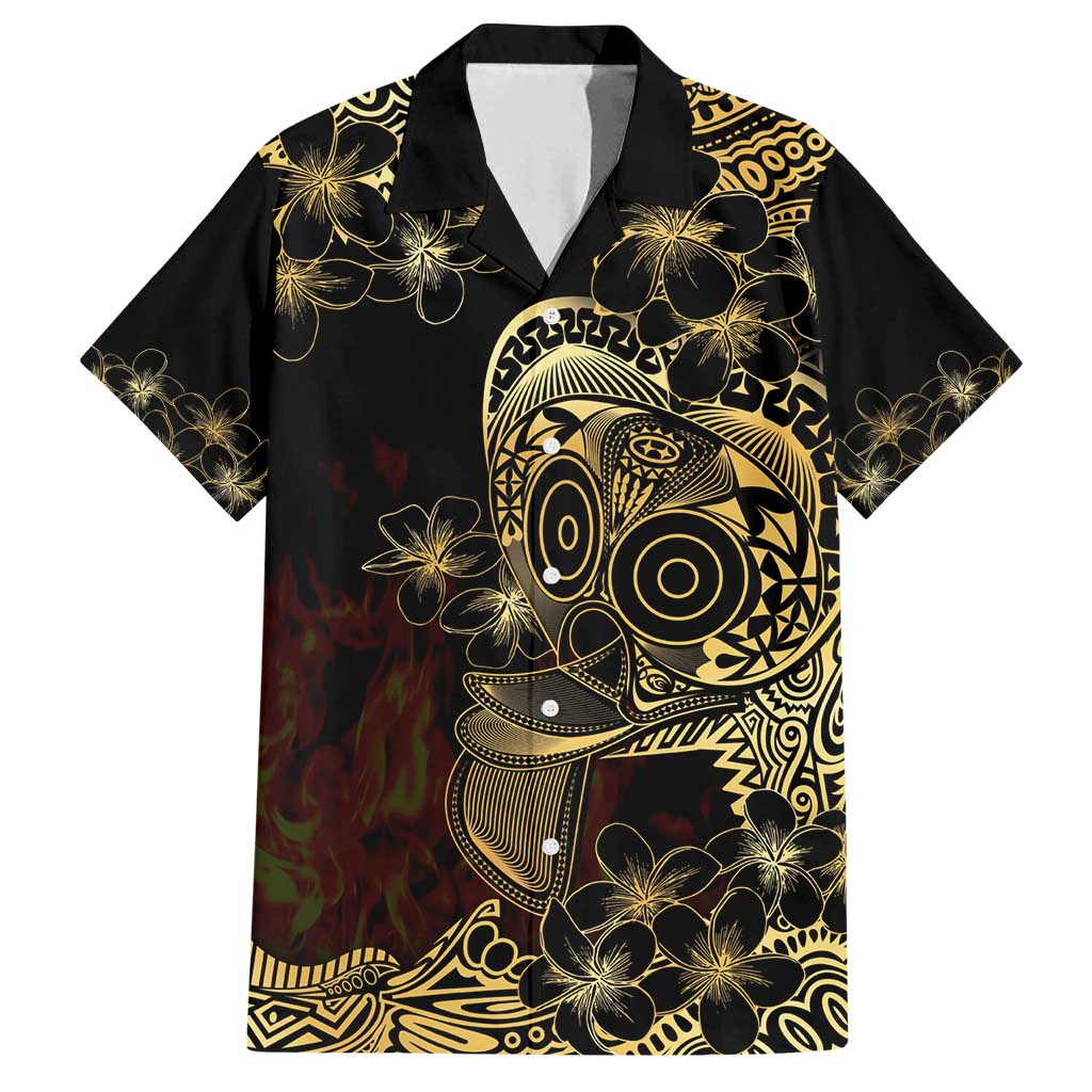 Frangipani Festival Rabaul Family Matching Summer Maxi Dress and Hawaiian Shirt PNG Tribal Baining Mask Tattoo - Polynesian Pride