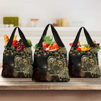 Frangipani Festival Rabaul Grocery Bag PNG Tribal Baining Mask Tattoo - Polynesian Pride