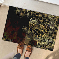 Frangipani Festival Rabaul Rubber Doormat PNG Tribal Baining Mask Tattoo LT14 - Polynesian Pride