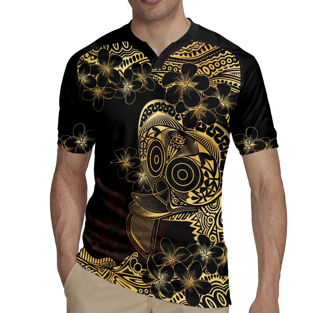 Frangipani Festival Rabaul Rugby Jersey PNG Tribal Baining Mask Tattoo - Polynesian Pride