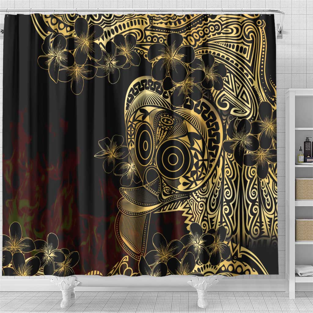 Frangipani Festival Rabaul Shower Curtain PNG Tribal Baining Mask Tattoo - Polynesian Pride