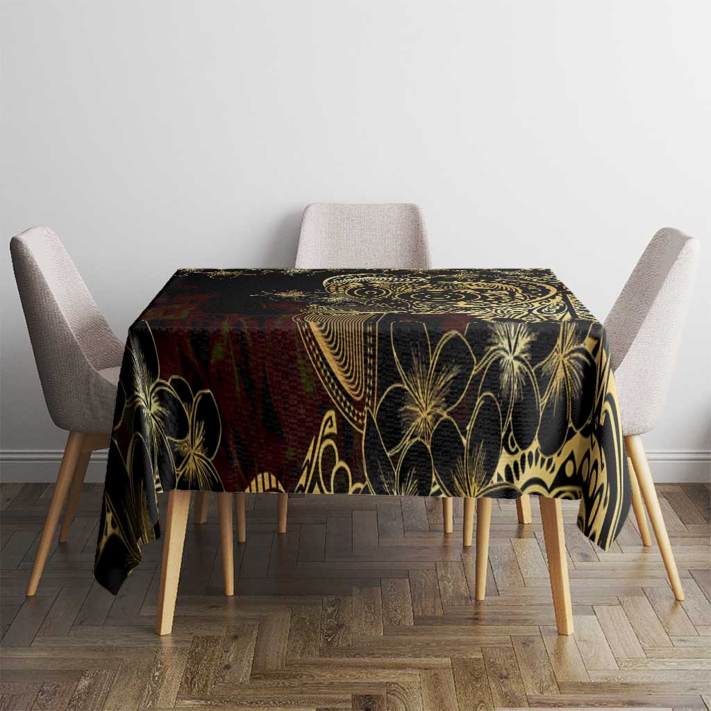 Frangipani Festival Rabaul Tablecloth PNG Tribal Baining Mask Tattoo - Polynesian Pride