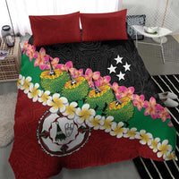 Frangipani Festival Rabaul East New Britain Bedding Set Dukduk Dance With Plumeria - Polynesian Pride