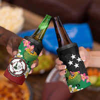 Frangipani Festival Rabaul East New Britain 4 in 1 Can Cooler Tumbler Dukduk Dance With Plumeria - Polynesian Pride