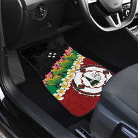 Frangipani Festival Rabaul East New Britain Car Mats Dukduk Dance With Plumeria - Polynesian Pride