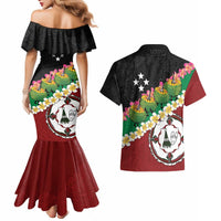 Frangipani Festival Rabaul East New Britain Couples Matching Mermaid Dress and Hawaiian Shirt Dukduk Dance With Plumeria - Polynesian Pride