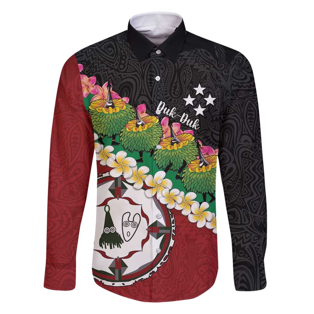 Frangipani Festival Rabaul East New Britain Family Matching Long Sleeve Bodycon Dress and Hawaiian Shirt Dukduk Dance With Plumeria - Polynesian Pride