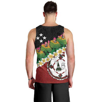 Frangipani Festival Rabaul East New Britain Men Tank Top Dukduk Dance With Plumeria - Polynesian Pride