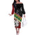 Frangipani Festival Rabaul East New Britain Off The Shoulder Long Sleeve Dress Dukduk Dance With Plumeria - Polynesian Pride