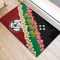Frangipani Festival Rabaul East New Britain Rubber Doormat Dukduk Dance With Plumeria - Polynesian Pride