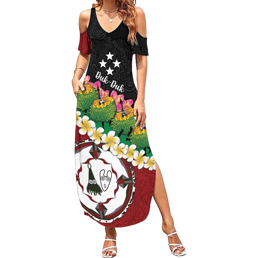 Frangipani Festival Rabaul East New Britain Summer Maxi Dress Dukduk Dance With Plumeria - Polynesian Pride