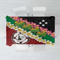 Frangipani Festival Rabaul East New Britain Tablecloth Dukduk Dance With Plumeria - Polynesian Pride