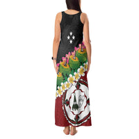 Frangipani Festival Rabaul East New Britain Tank Maxi Dress Dukduk Dance With Plumeria - Polynesian Pride