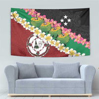 Frangipani Festival Rabaul East New Britain Tapestry Dukduk Dance With Plumeria - Polynesian Pride