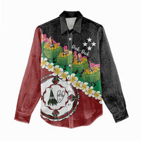 Frangipani Festival Rabaul East New Britain Women Casual Shirt Dukduk Dance With Plumeria - Polynesian Pride