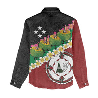 Frangipani Festival Rabaul East New Britain Women Casual Shirt Dukduk Dance With Plumeria - Polynesian Pride