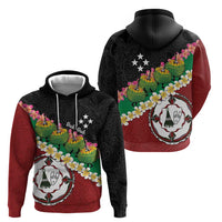 Frangipani Festival Rabaul East New Britain Zip Hoodie Dukduk Dance With Plumeria - Polynesian Pride