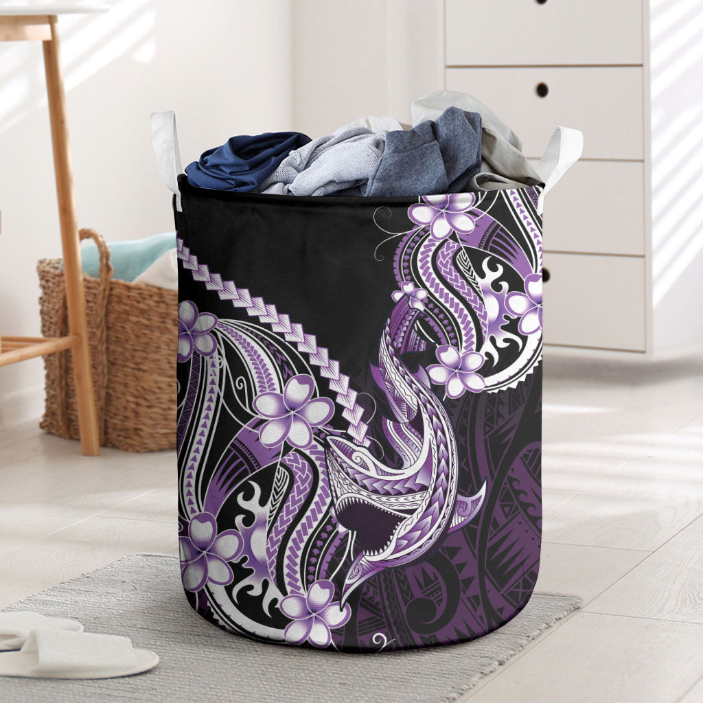 Purple Black Aloha Hawaii Laundry Basket Polynesian Shark Tattoo Plumeria LT14 Purple - Polynesian Pride