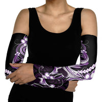 Purple Black Aloha Hawaii Arm Sleeves Polynesian Shark Tattoo Plumeria